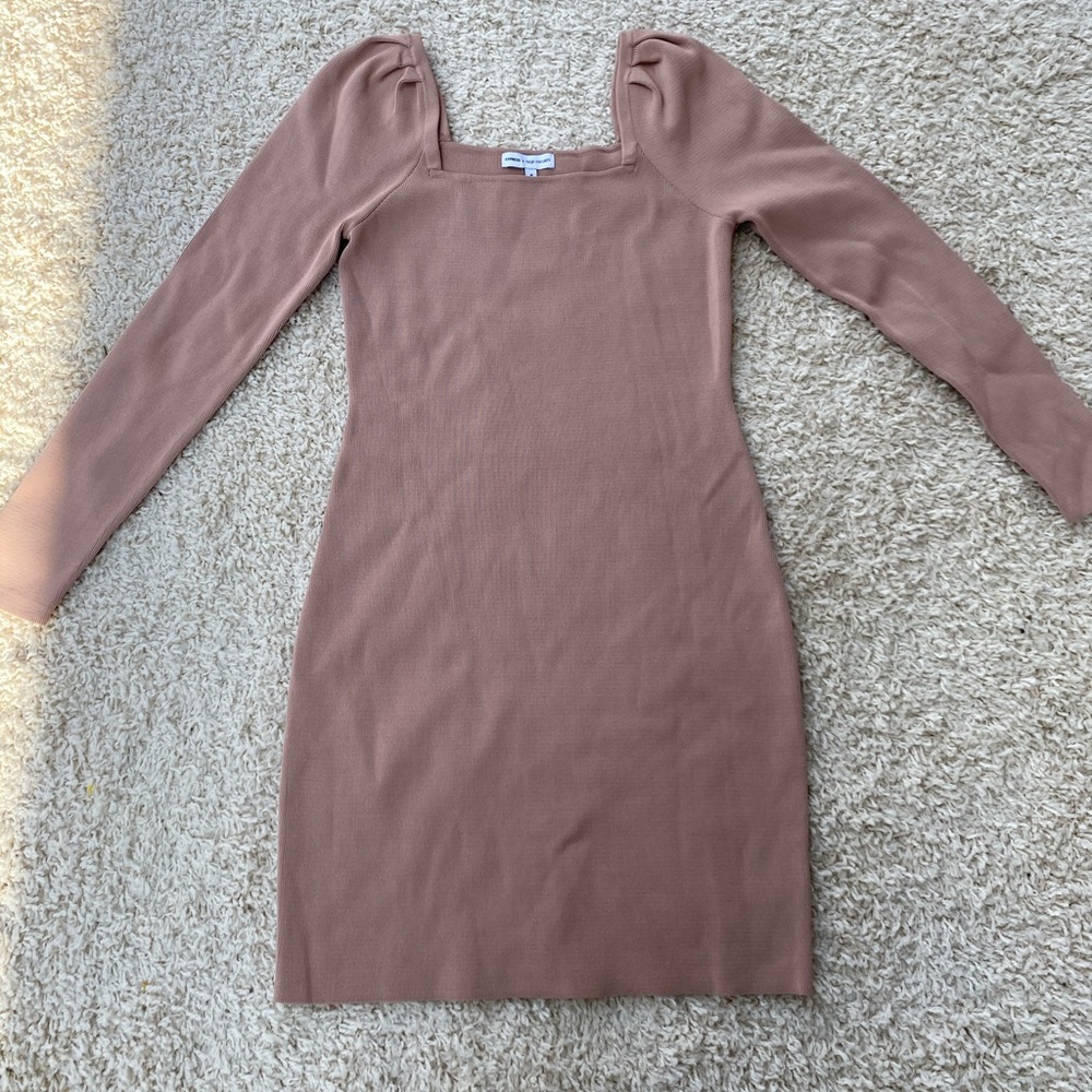 Neutral pink long sleeve dress